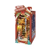 Bouwpakket Boekensteun Christmas Street met LED- lichtsensor- MDF Bouwpakket Boekensteun Christmas Street met LED- lichtsensor- MDF
