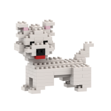 Hond White Terrier- Brixies- nano-bouwsteentjes Hond White Terrier- Brixies- nano-bouwsteentjes