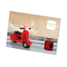 Wenskaart Postkaart Scooter- Brixies- Bouwsteentjes