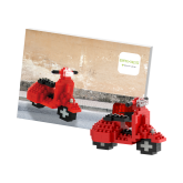 Wenskaart Postkaart Scooter- Brixies- Bouwsteentjes Wenskaart Postkaart Scooter- Brixies- Bouwsteentjes