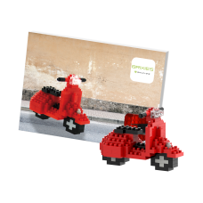 Wenskaart Postkaart Scooter- Brixies- Bouwsteentjes
