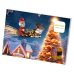 Wenskaart Postkaart Kerstman met Arreslee- Brixies- Bouwsteentjes