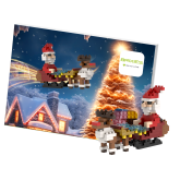Wenskaart Postkaart Kerstman met Arreslee- Brixies- Bouwsteentjes Wenskaart Postkaart Kerstman met Arreslee- Brixies- Bouwsteentjes