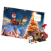 Wenskaart Postkaart Kerstman met Arreslee- Brixies- Bouwsteentjes