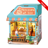 DIY Miniature Scene 3D Koffiehuis met LED- verlichting- MDF