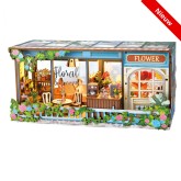 DIY Miniature Scene 3D Bloemenwinkel met LED- verlichting- MDF