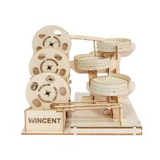 Bouwpakket Knikkerbaan 'Turning Wheels' op batterij- hout Bouwpakket Knikkerbaan 'Turning Wheels' op batterij- hout