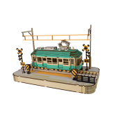 Bouwpakket Tram gekleurd- hout Bouwpakket Tram gekleurd- hout