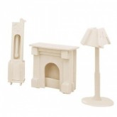 Bouwpakket Poppenhuismeubels Lamp/Schoorsten/Klok Bouwpakket Poppenhuismeubels Lamp/Schoorsten/Klok
