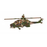 Bouwpakket Apache Helikopter-hout- kleur Bouwpakket Apache Helikopter-hout- kleur